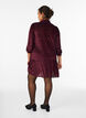 Short dress with a velour pattern, Red, Model image number 2
