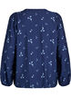 Blouse with button fastening and small flowers, Blue, Packshot image number 1