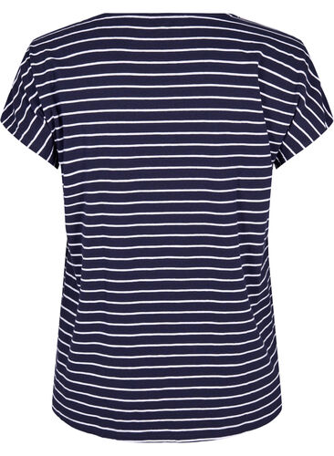 Cotton t-shirt with stripes, Night Sky W. Stripe, Packshot image number 1