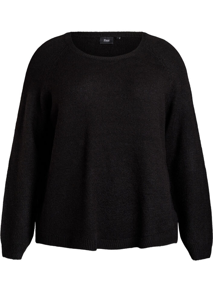 Soft knit with a round neck, Black, Packshot image number 0