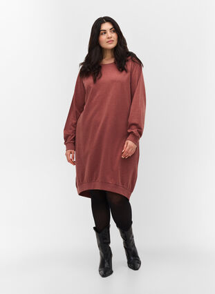 Sweater dress with long sleeves, Apple Butter Mel, Model image number 2