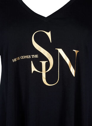 Cotton t-shirt with short sleeves, Black W. Sun, Packshot image number 2