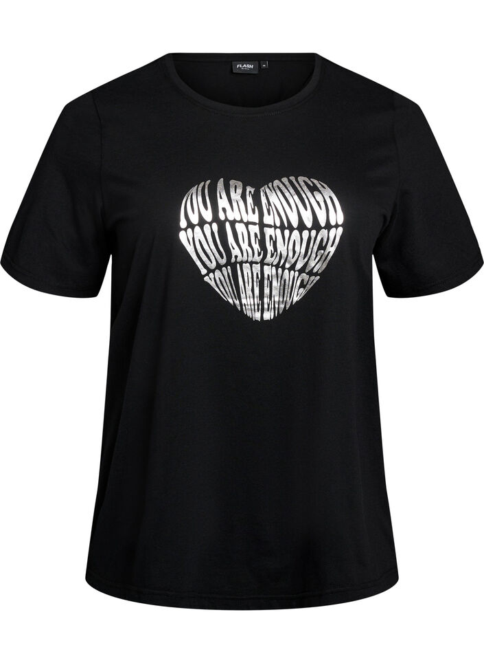 T-shirt with motif, Black, Packshot image number 0