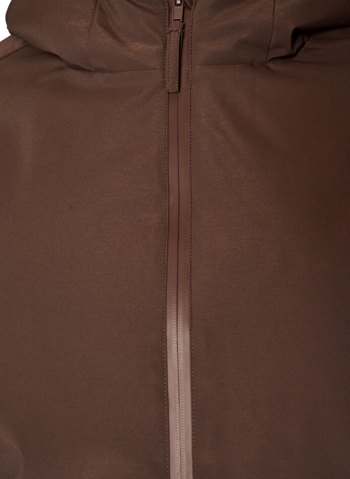 Winter jacket with hood and adjustable waist, Brown, Packshot image number 2
