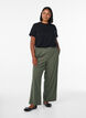 Velvet trousers with a wide leg, Green, Model image number 0