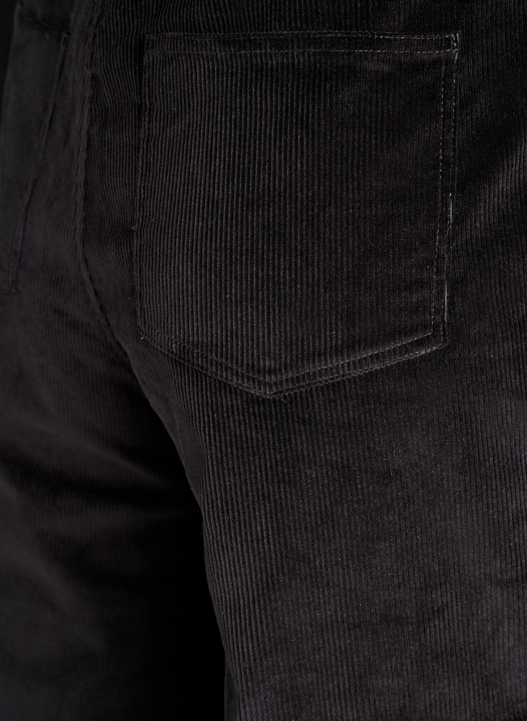 Zizzifashion High-waisted corduroy trousers with wide legs, Black, Packshot image number 3