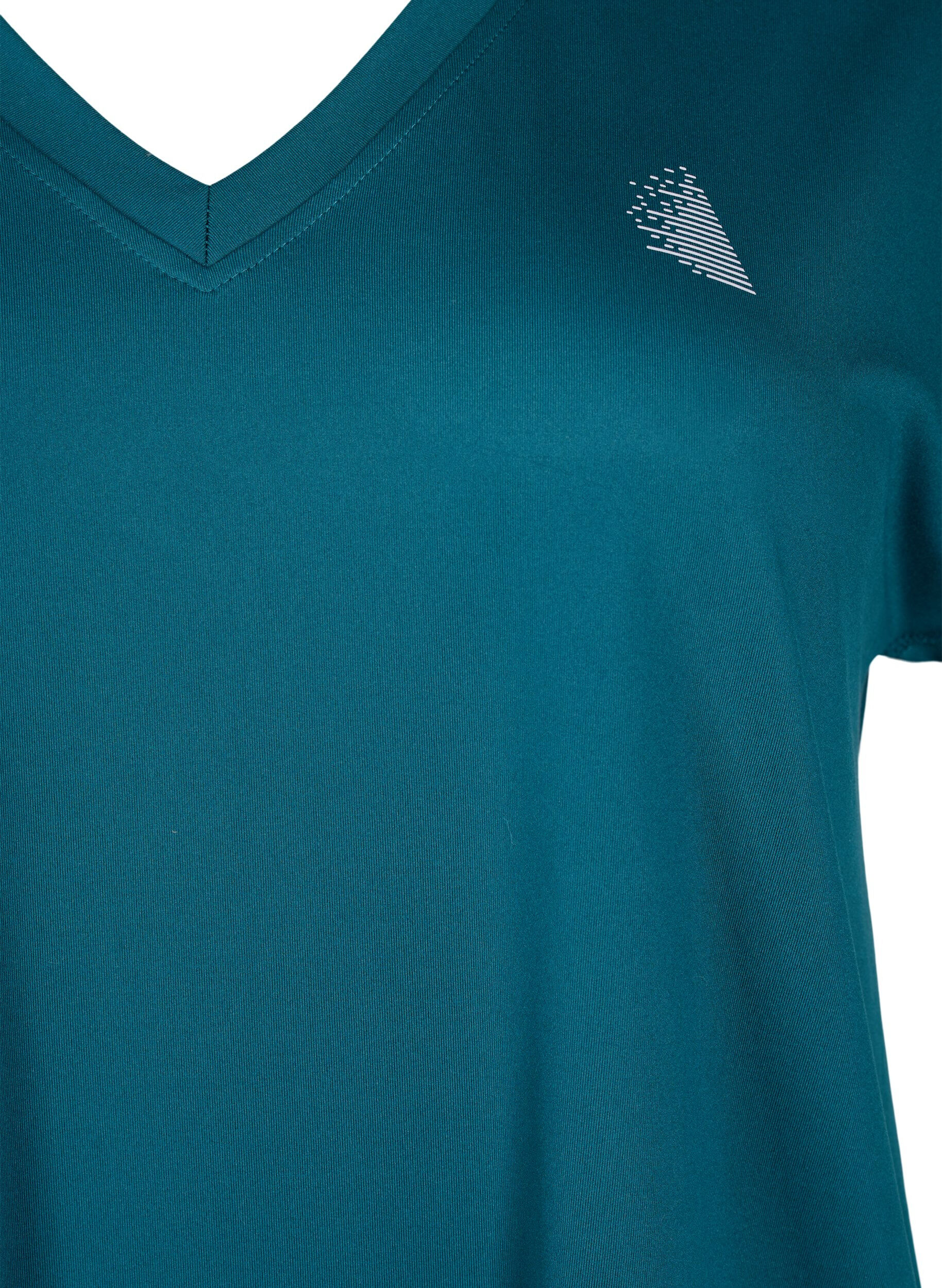 ZizzifashionLoose training t-shirt with v-neck, Green, Packshot image number 2