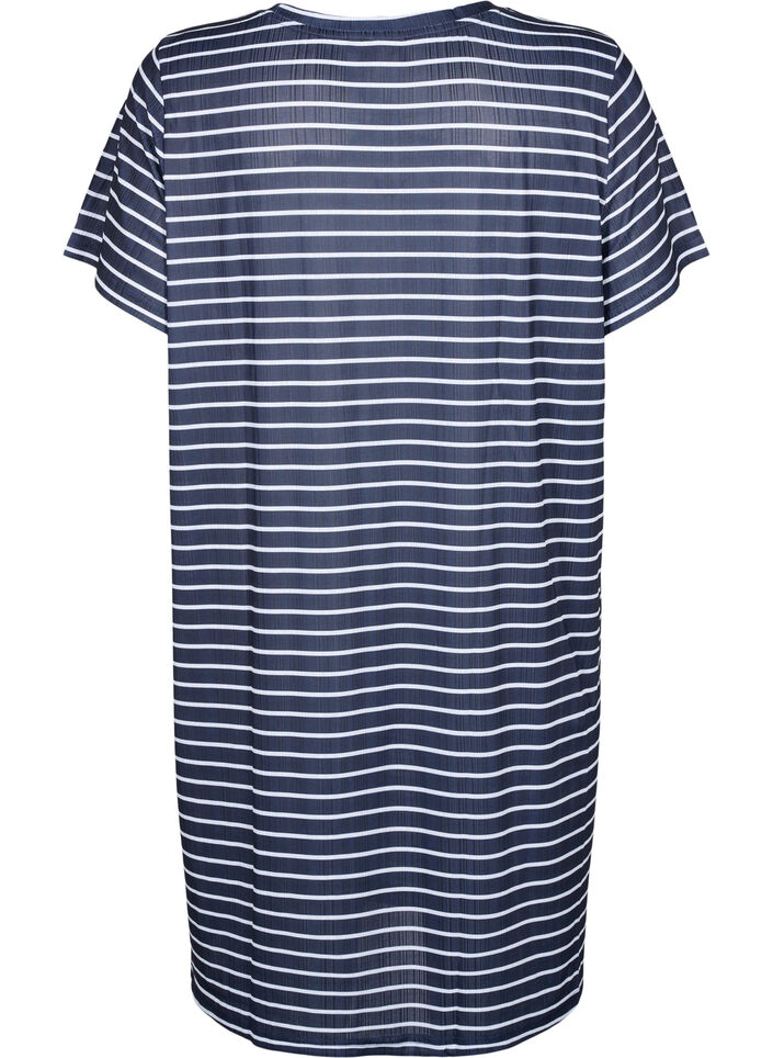 FLASH - Striped dress with short sleeves, Night S. W. Stripe, Packshot image number 1
