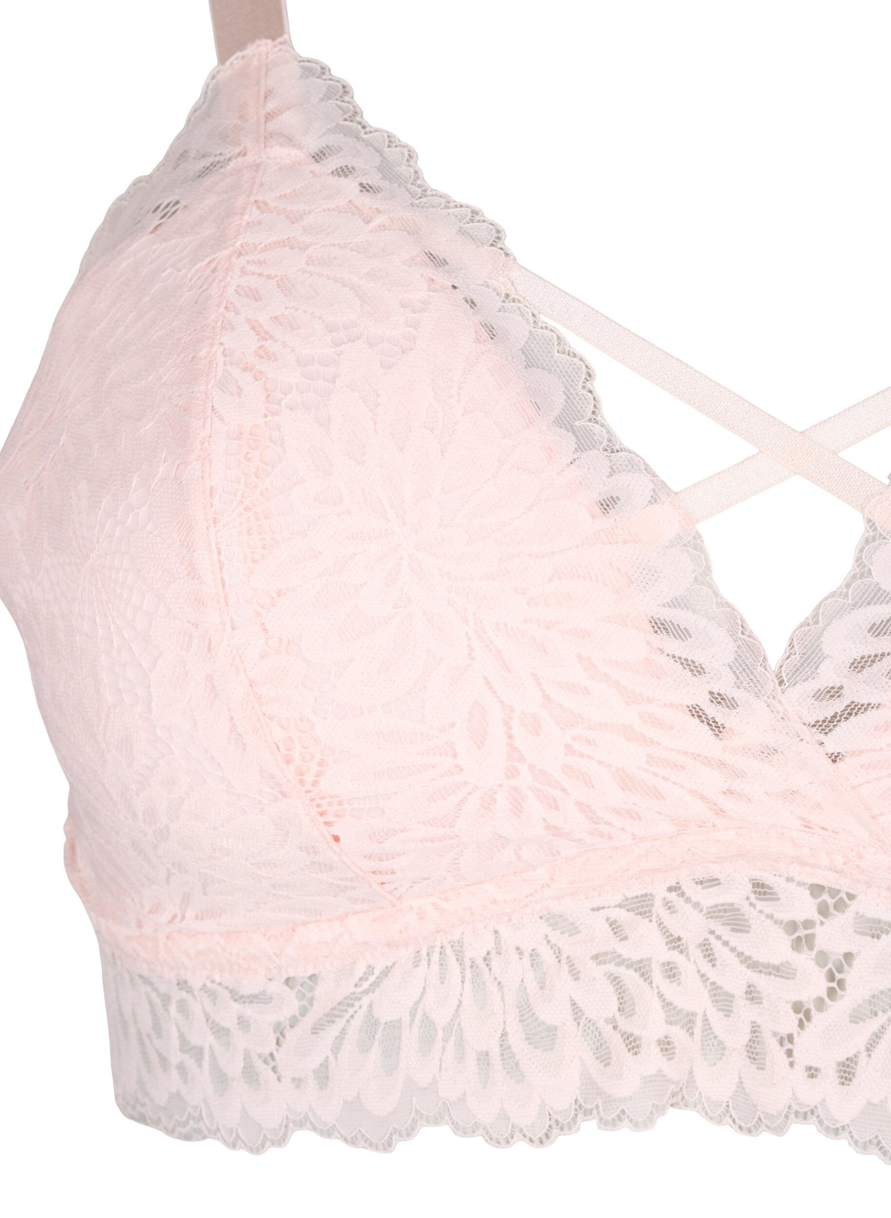 Zizzifashion Bralette with string detail and soft padding, Rose, Packshot image number 2