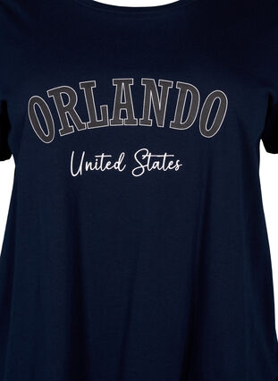 Cotton T-shirt with text, Navy B. Orlando, Packshot image number 2