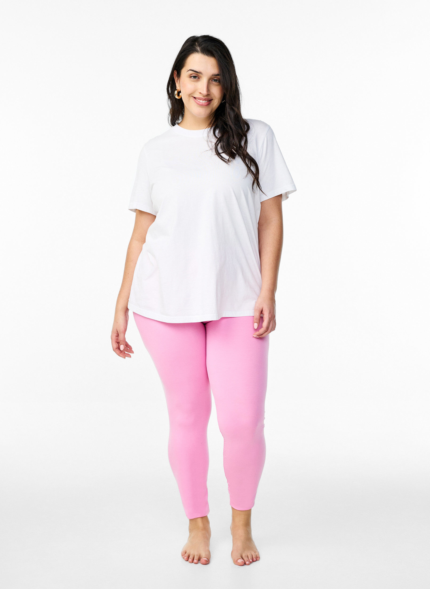 ZizzifashionBasic leggings in viscose, Pink, Model image number 1