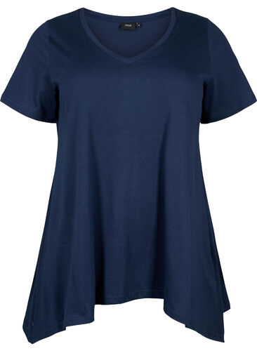 Cotton t-shirt with short sleeves, Navy Blazer SOLID, Packshot image number 0