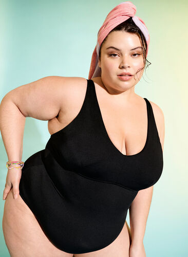 Swimsuit with removable inserts, Black, Image image number 0