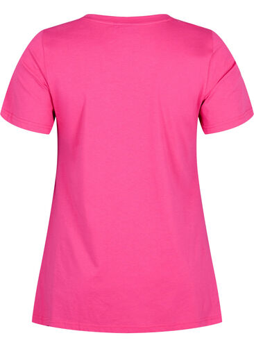 T-shirt in cotton with text print, Beetroot Purple HAP, Packshot image number 1