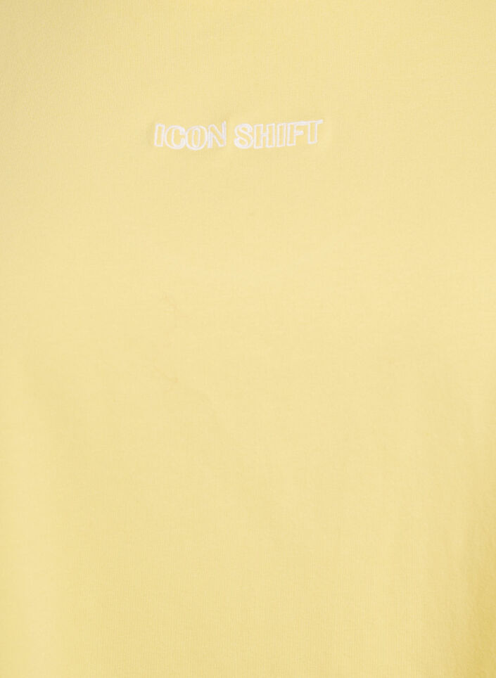 Organic cotton T-shirt with a small front motif, Yellow, Packshot image number 2