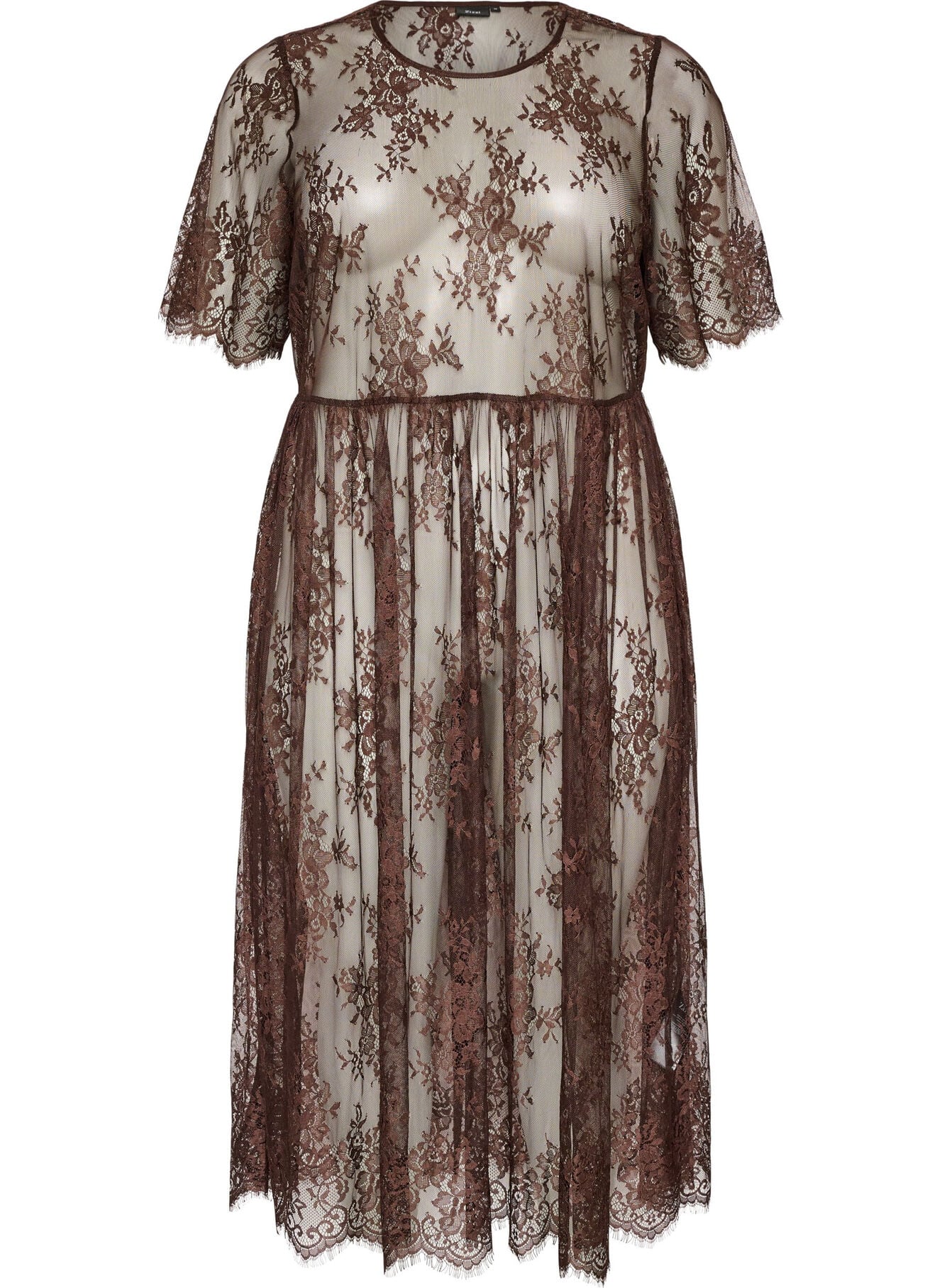 sheer lace midi dress Sheer Lace Midi Dress