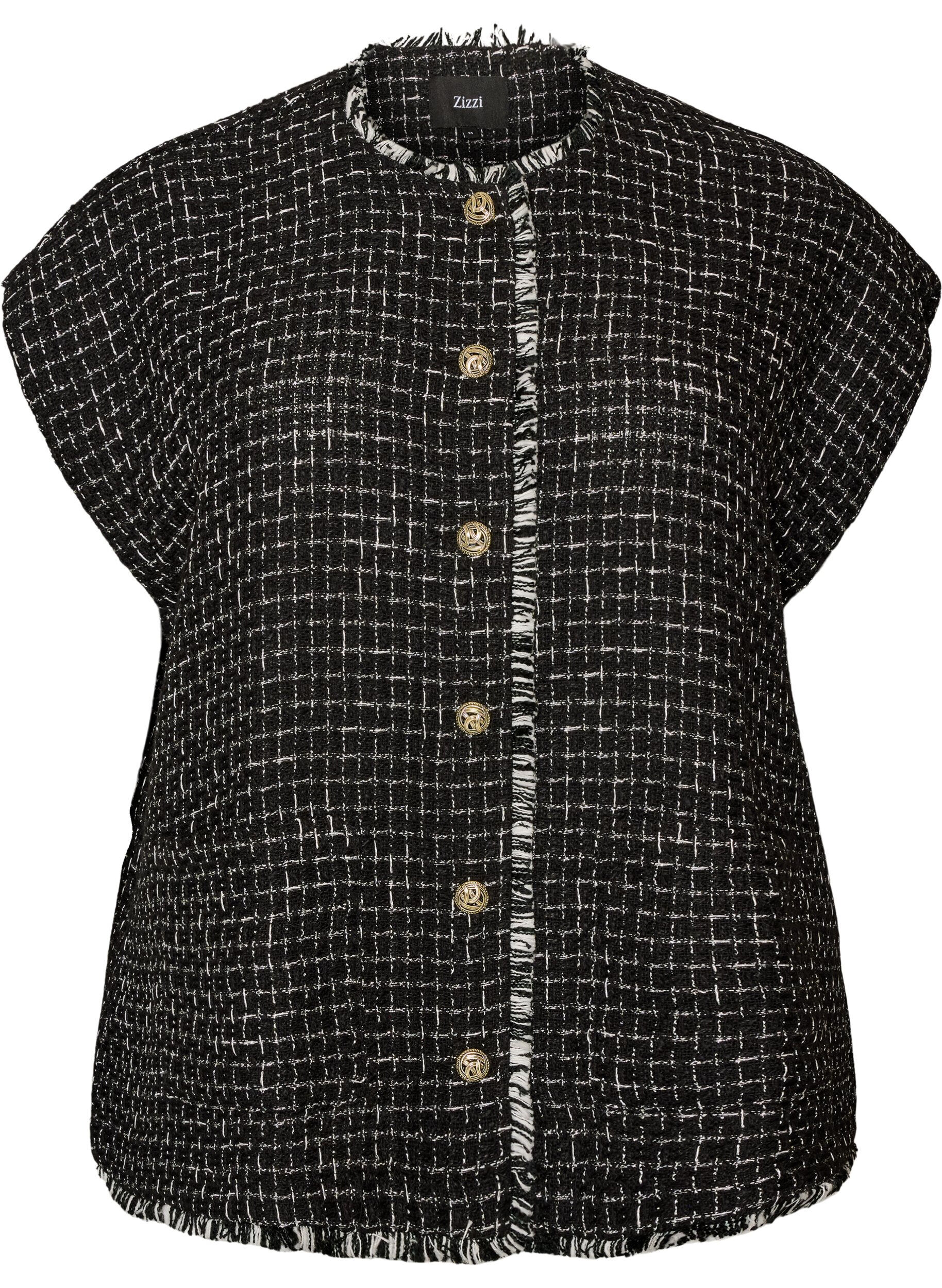 Checked waistcoat with decorative buttons