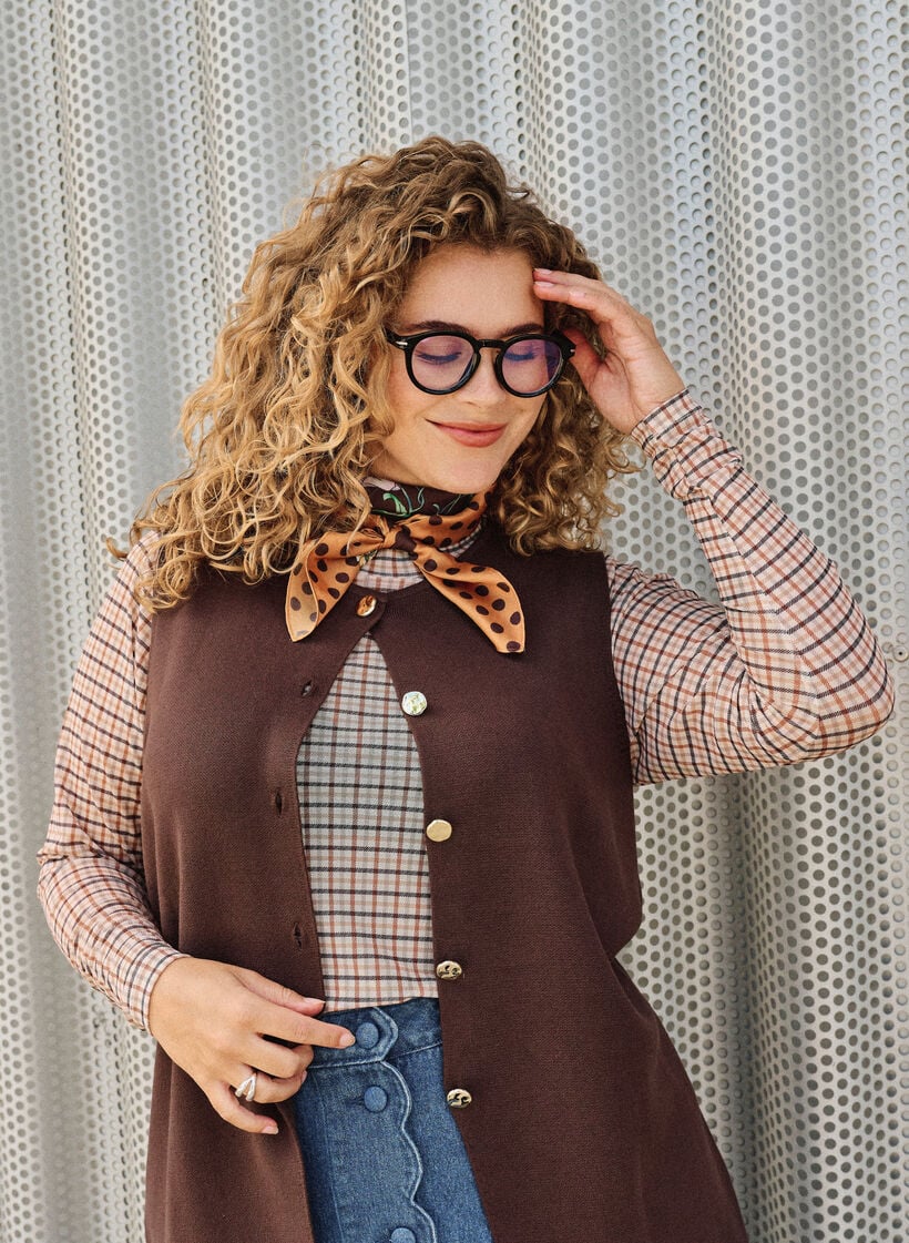 Mesh blouse with dots, 9996, Image image number 0