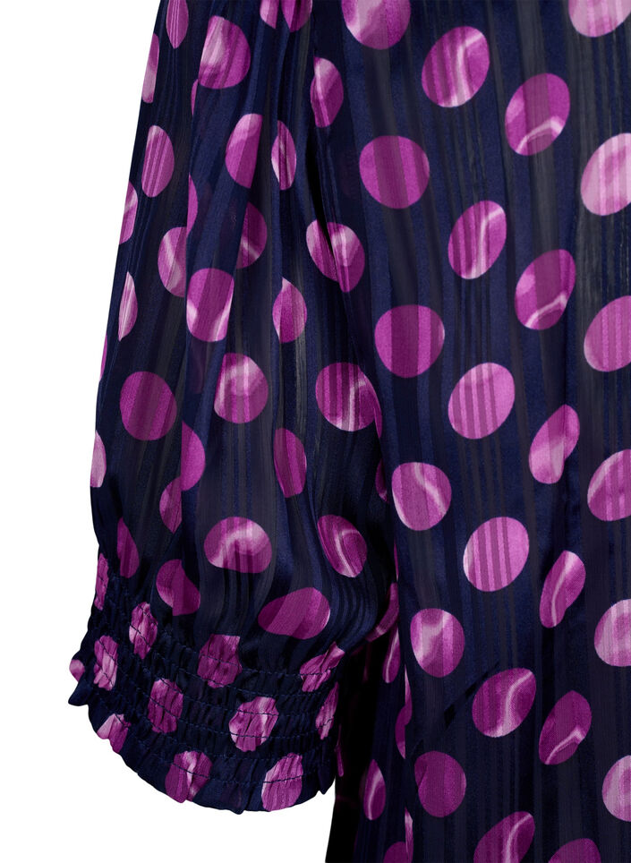 Short-sleeved smock blouse with print, Medieval Bl. Dot AOP, Packshot image number 3