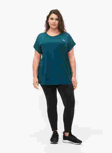 Short sleeved workout t-shirt, Deep Teal, Model image number 2