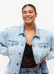 Loose fit denim jacket with worn details, Light blue denim, Model image number 2