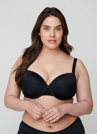 Molded bra with mesh, Black, Model image number 0