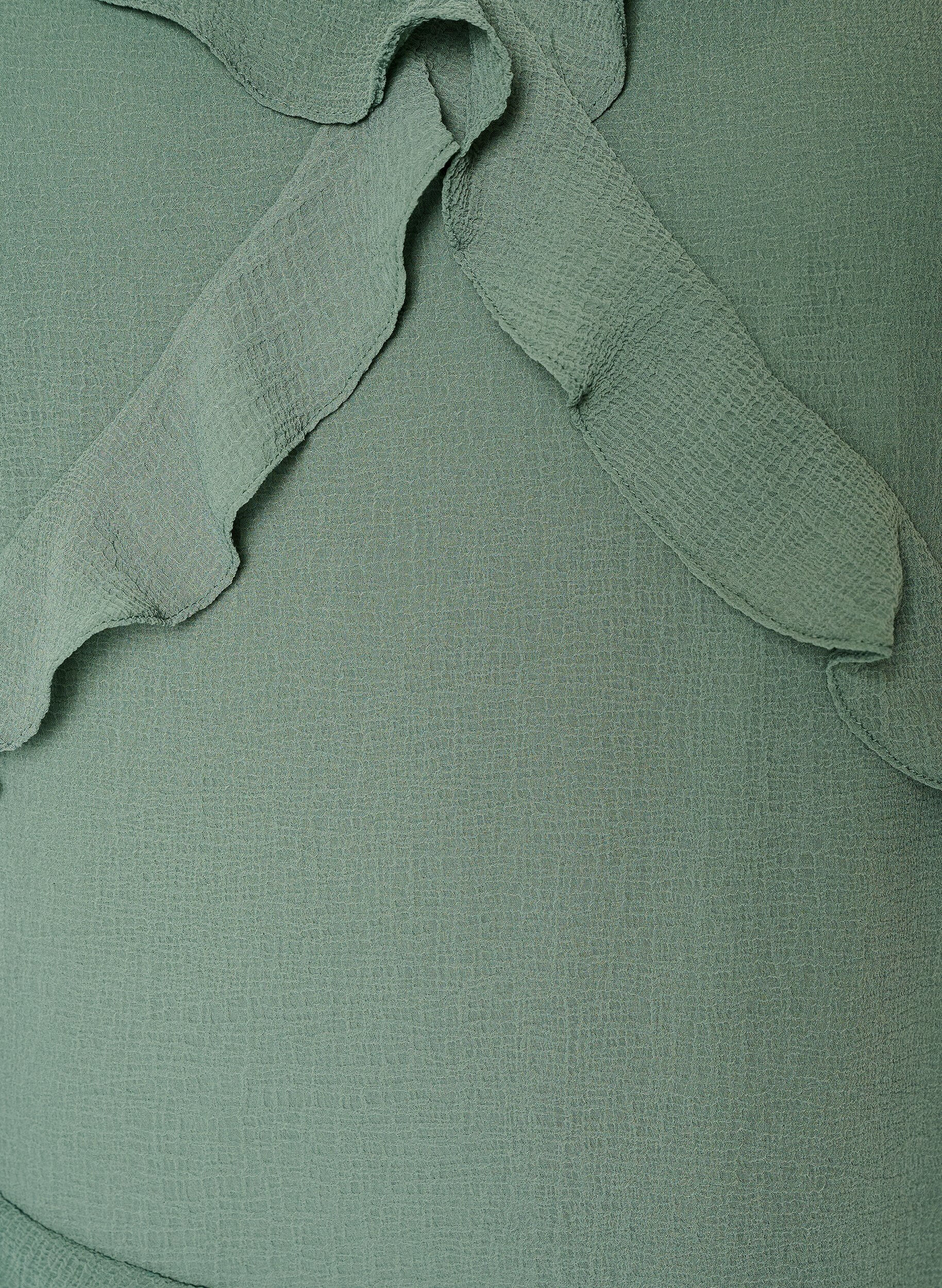 ZizzifashionChiffon dress with asymmetrical ruffles, Green, Packshot image number 2
