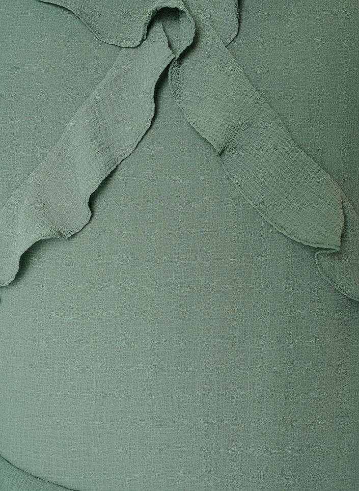 Chiffon dress with asymmetrical ruffles, Green, Packshot image number 2