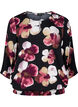 Viscose blouse with print and smock, Black, Packshot image number 0