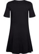 Solid-color cotton dress with short sleeves, Black Solid, Packshot image number 1