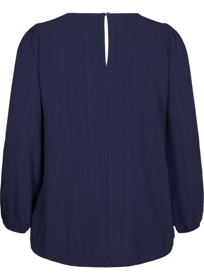 Blouse with silver glitter, Blue, Packshot image number 1