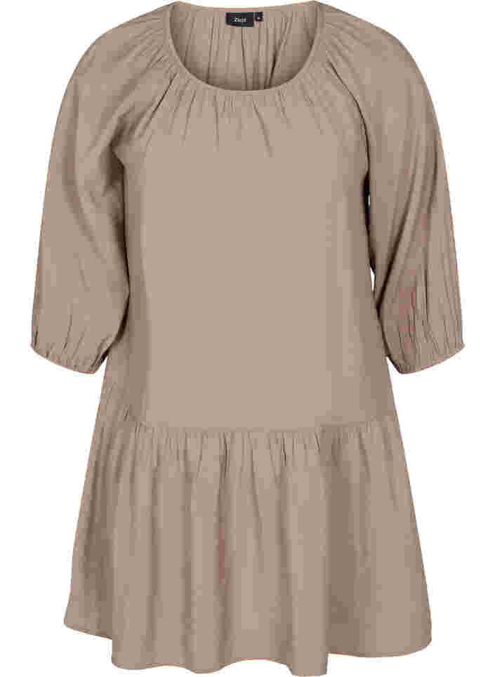 A shape Tunic dress with 3/4 sleeves, Fungi, Packshot image number 0