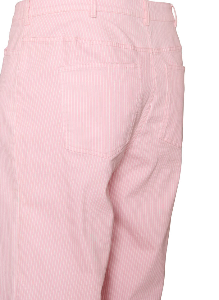Coloured Myra jeans with stripes and wide legs, Pink, Packshot