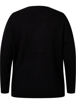 Knitted jumper with wrap, Black, Packshot image number 1