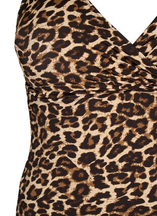 Swimsuit with crossed back and removable inserts, Leopard Print, Packshot image number 2