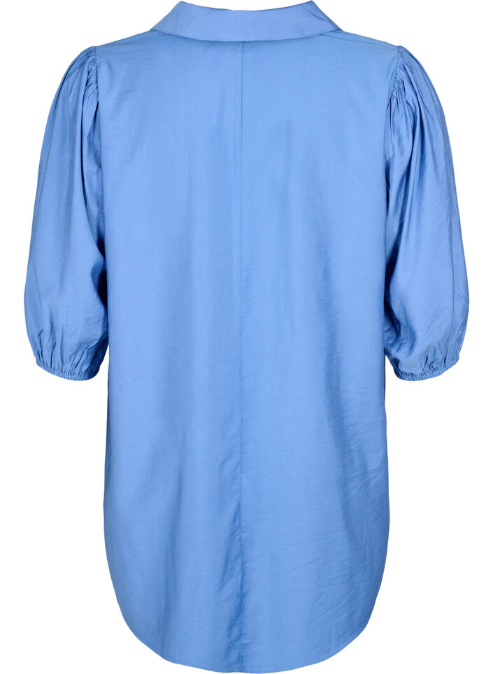 Viscose tunic with V-neck and collar, Riverside, Packshot image number 1