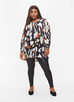 Printed tunic with smock, Graphic AOP, Model image number 2