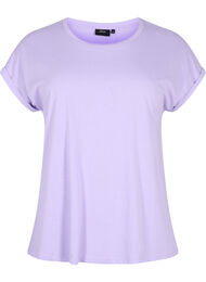 Short sleeved cotton blend t-shirt, Lavender, Packshot