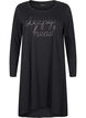 Long-sleeved nightgown in organic cotton, Black, Packshot image number 0
