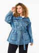 Denim jacket with a tie belt, Blue Denim, Model image number 0