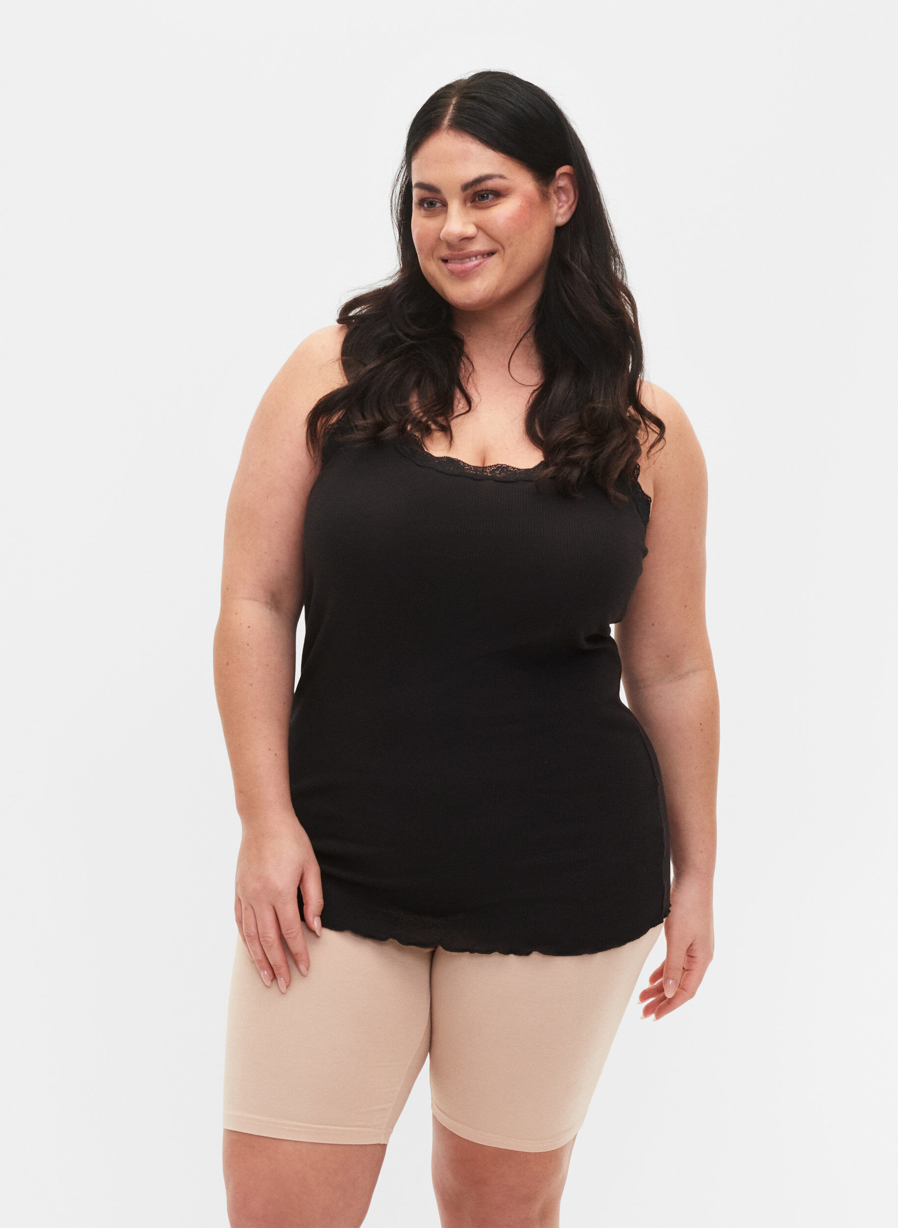 2-pack viscose cycling shorts, Beige, Model