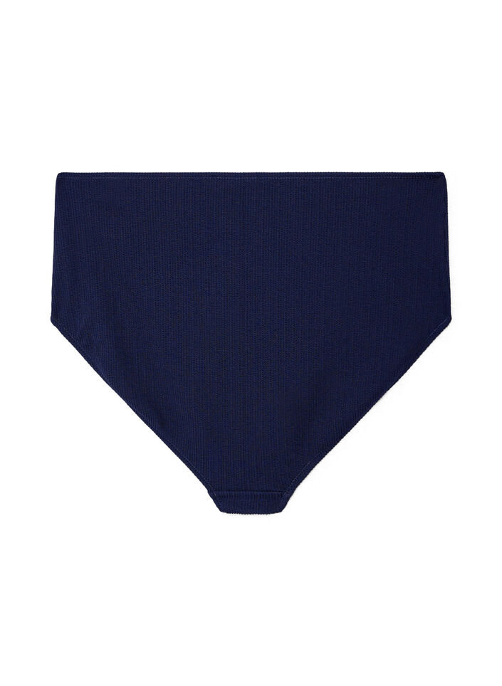 High-waisted bikini bottoms with texture, Blue, Packshot image number 1