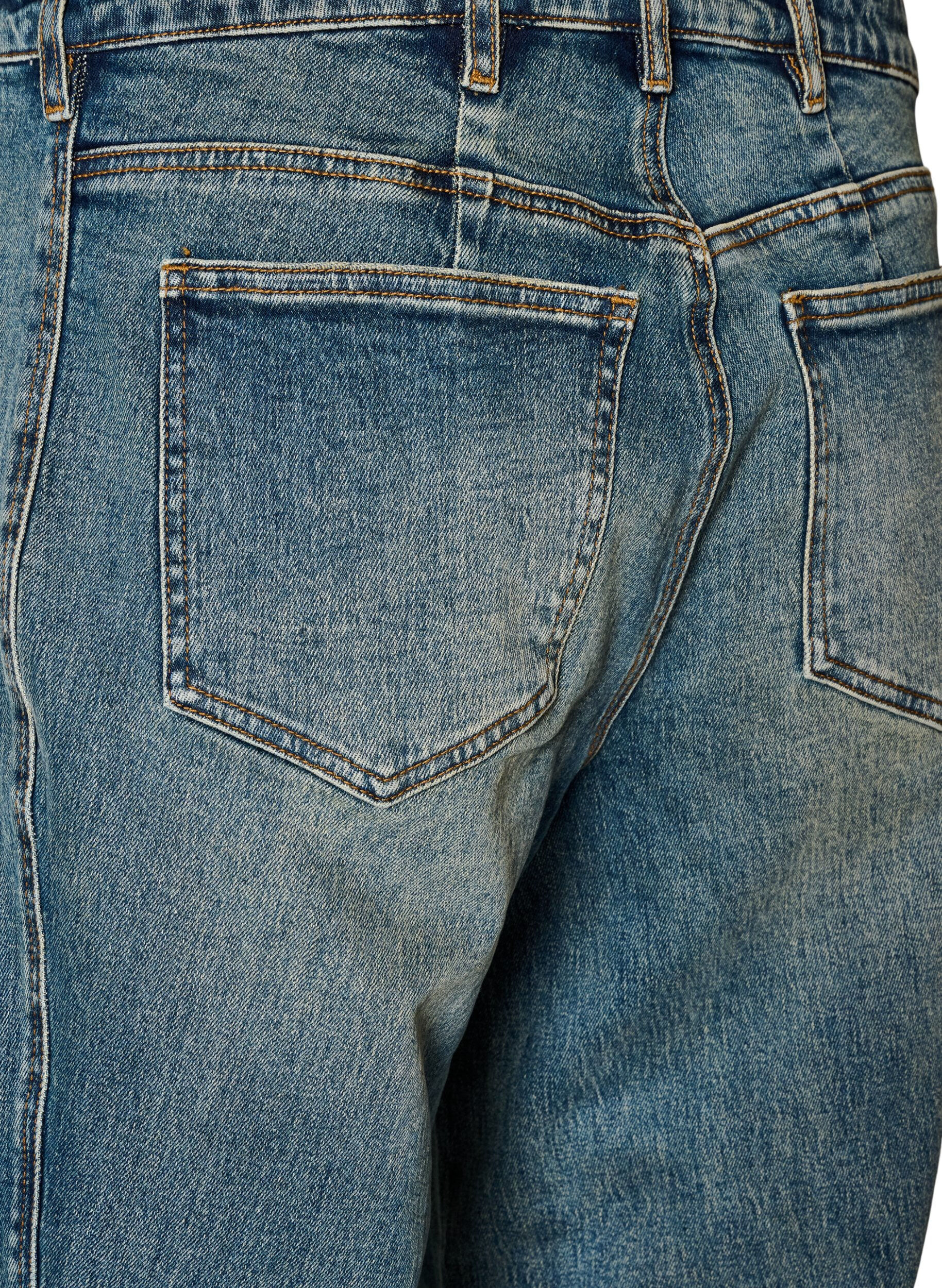 ZizzifashionBarrel fit jeans with a distressed wash, Blue, Packshot image number 3