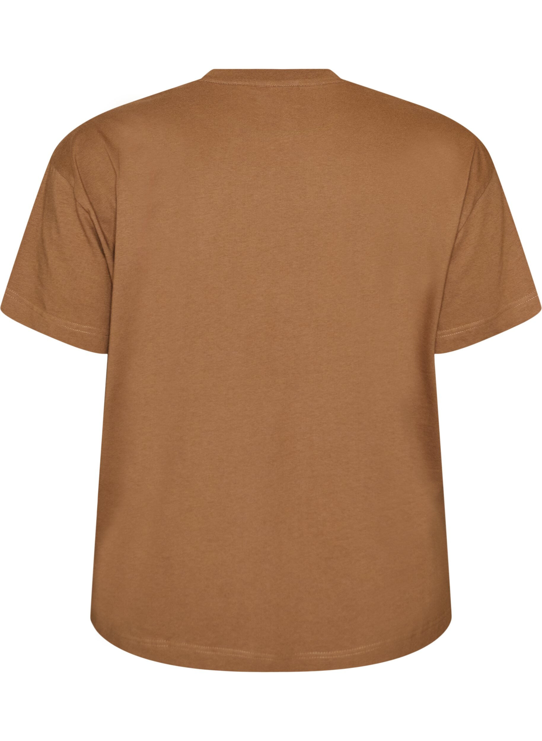 Zizzifashion100% cotton T-shirt with short sleeves and print, Brown, Packshot image number 1