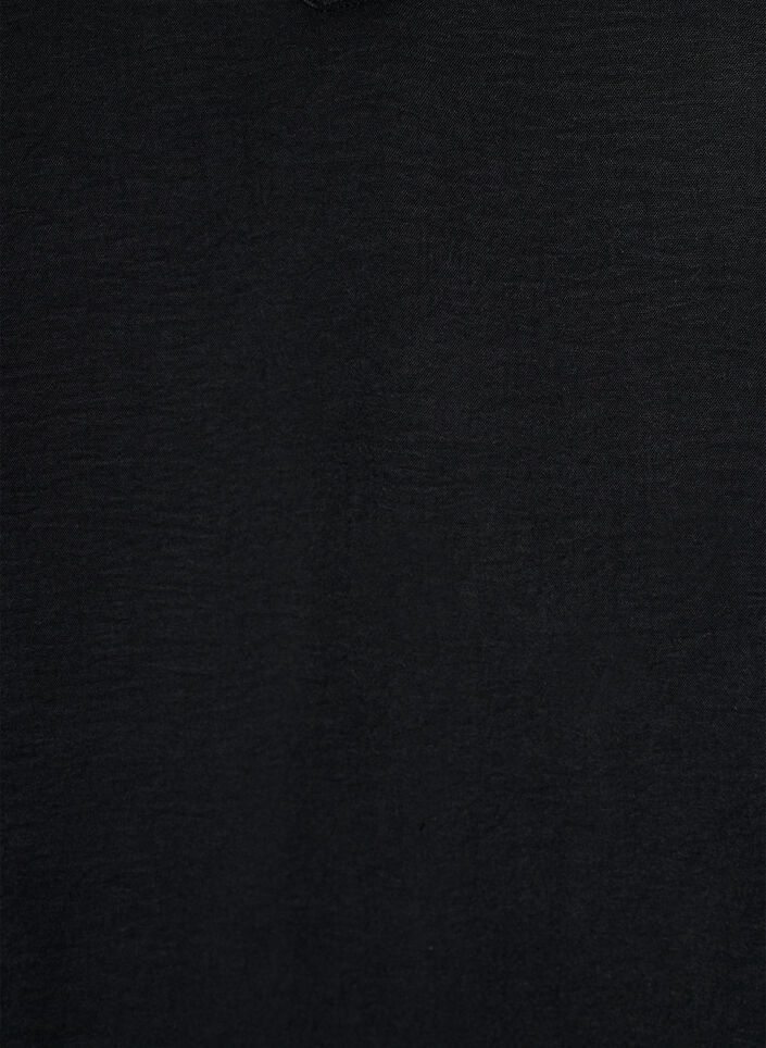 Blouse with smock cuffs and V-neck, Black, Packshot image number 2