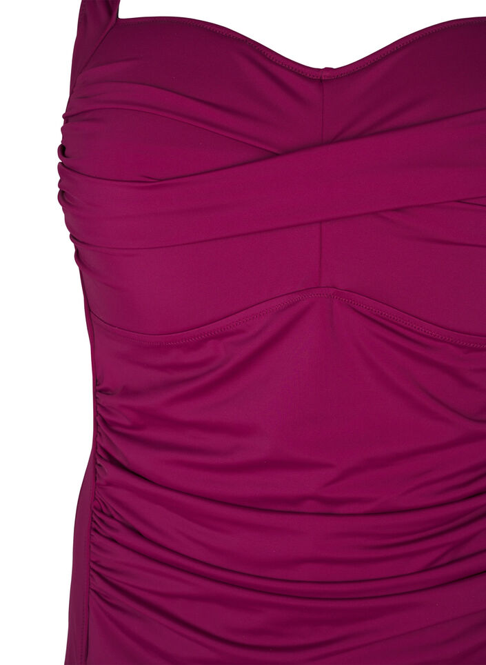 Padded swimsuit with draping, Red, Packshot image number 2