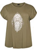 T-shirt with decorative front print, Green, Packshot image number 0