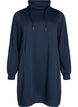 Short sweatshirt dress with high collar and pockets, Blue, Packshot image number 0