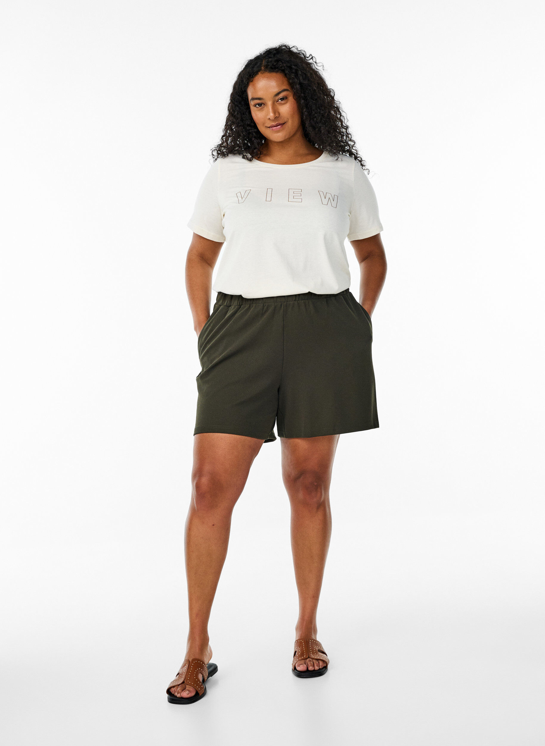 Zizzifashion FLASH - T-shirt with motif, Vanilla, Model image number 1