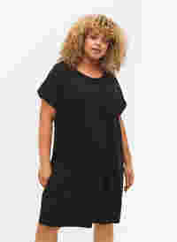 2-pack cotton dress with short sleeves, Black/Black, Model